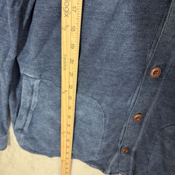 Peter Millar Jacket Mens L Blue Shaket Seaside Indigo Dyed Button Up Shirt - Picture 6 of 8